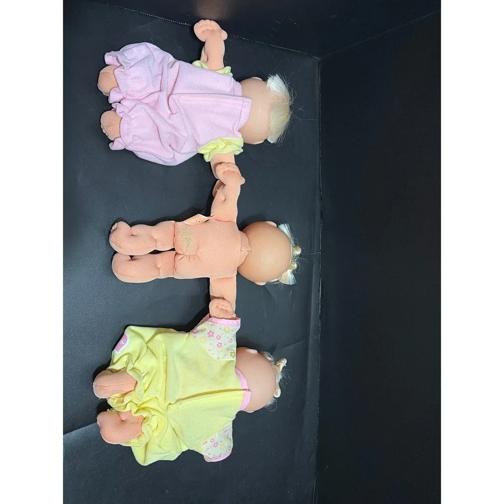 VTG 1996 Mattel Mini Cabbage Patch Kids Doll Lot of 3 Blonde Hair Blue Eyes 8